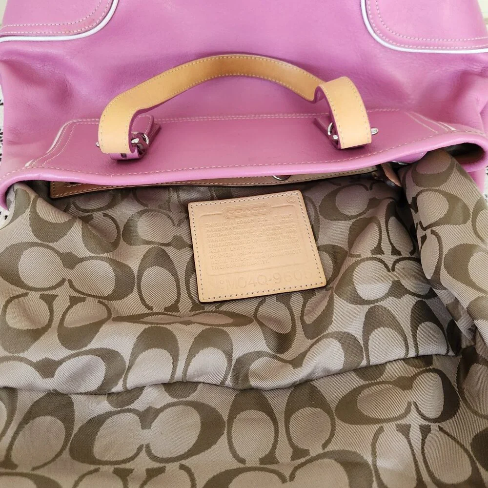 Vintage Coach Hampton Y2k Pink Barbie Handbag Tote Purse